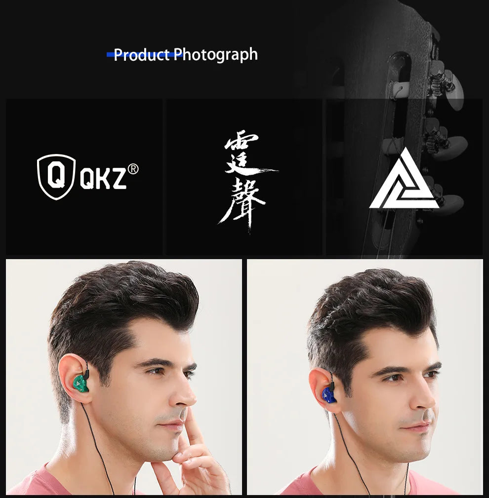 QKZ-auriculares AK6 SK7 con cable, dispositivo de audio con controlador de cobre, HiFi, con micrófono, deportivos, para correr, estéreo de graves, para música