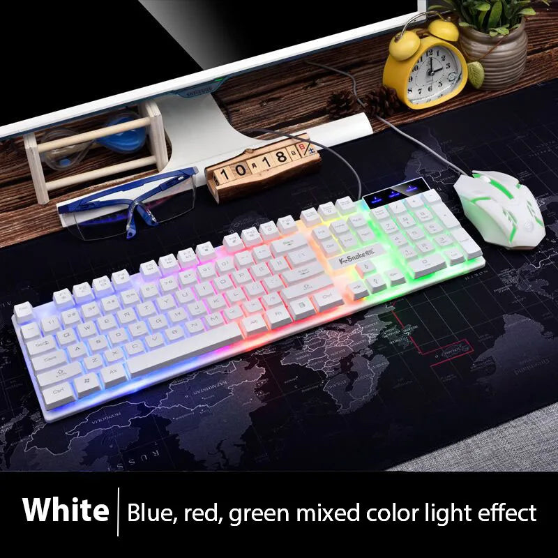 Juego de teclado y ratón KM320, teclado retroiluminado con juego luminoso resistente al agua