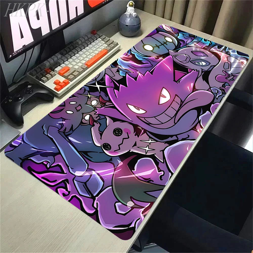 Alfombrilla de ratón P-Pokemon-Gengar Grande, alfombrilla de ratón grande para juegos, LockEdge, alfombrilla gruesa para teclado de ordenador, mesa y escritorio