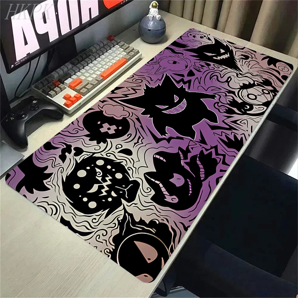 Alfombrilla de ratón P-Pokemon-Gengar Grande, alfombrilla de ratón grande para juegos, LockEdge, alfombrilla gruesa para teclado de ordenador, mesa y escritorio