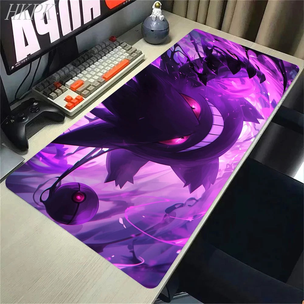 Alfombrilla de ratón P-Pokemon-Gengar Grande, alfombrilla de ratón grande para juegos, LockEdge, alfombrilla gruesa para teclado de ordenador, mesa y escritorio