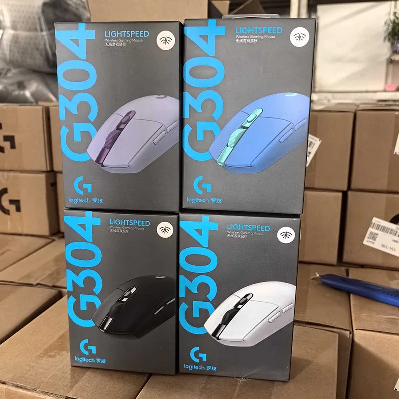 Ratón inalámbrico para juegos Logitech G304 de velocidad de luz Original, Sensor Hero 12K, 12000DPI, 6 Botones programables, Compatible con PC MacOS