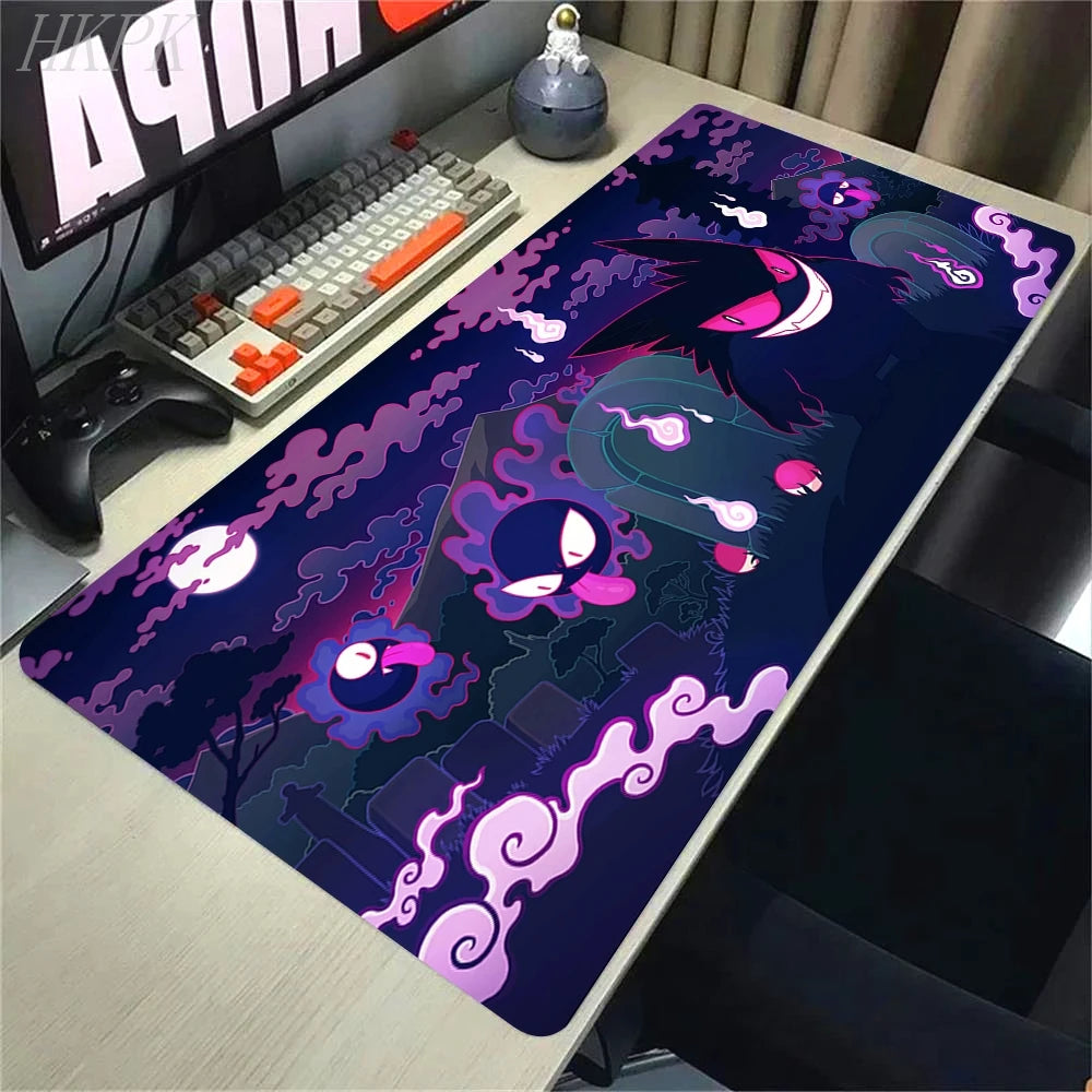 Alfombrilla de ratón P-Pokemon-Gengar Grande, alfombrilla de ratón grande para juegos, LockEdge, alfombrilla gruesa para teclado de ordenador, mesa y escritorio