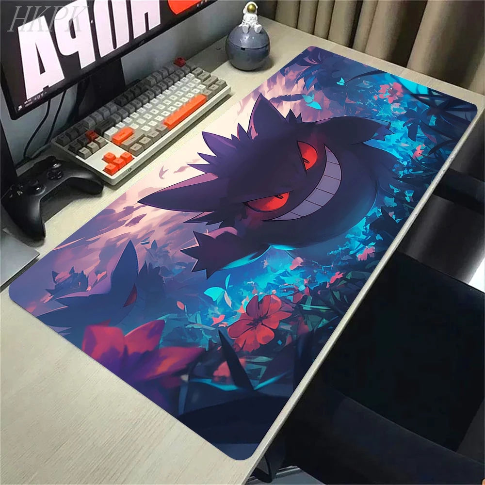 Alfombrilla de ratón P-Pokemon-Gengar Grande, alfombrilla de ratón grande para juegos, LockEdge, alfombrilla gruesa para teclado de ordenador, mesa y escritorio