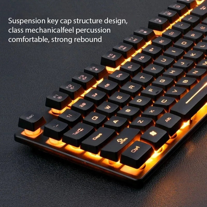 Juego de teclado y ratón KM320, teclado retroiluminado con juego luminoso resistente al agua