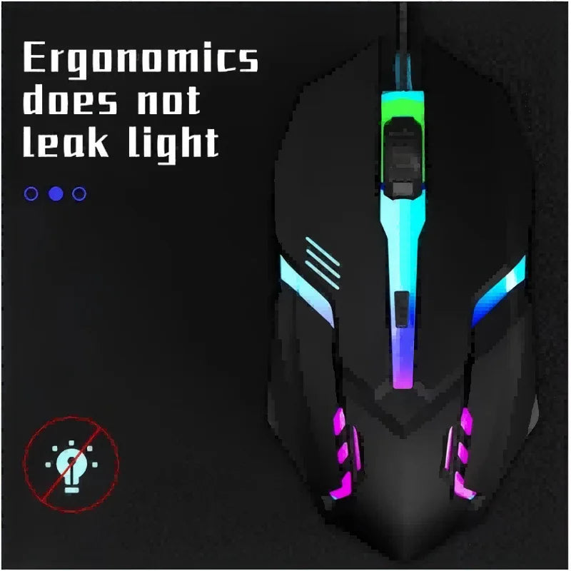Último ratón para juegos ergonómico de alta calidad, adecuado para computadoras de escritorio y portátiles, ratón retroiluminado USB RGB de 4 botones