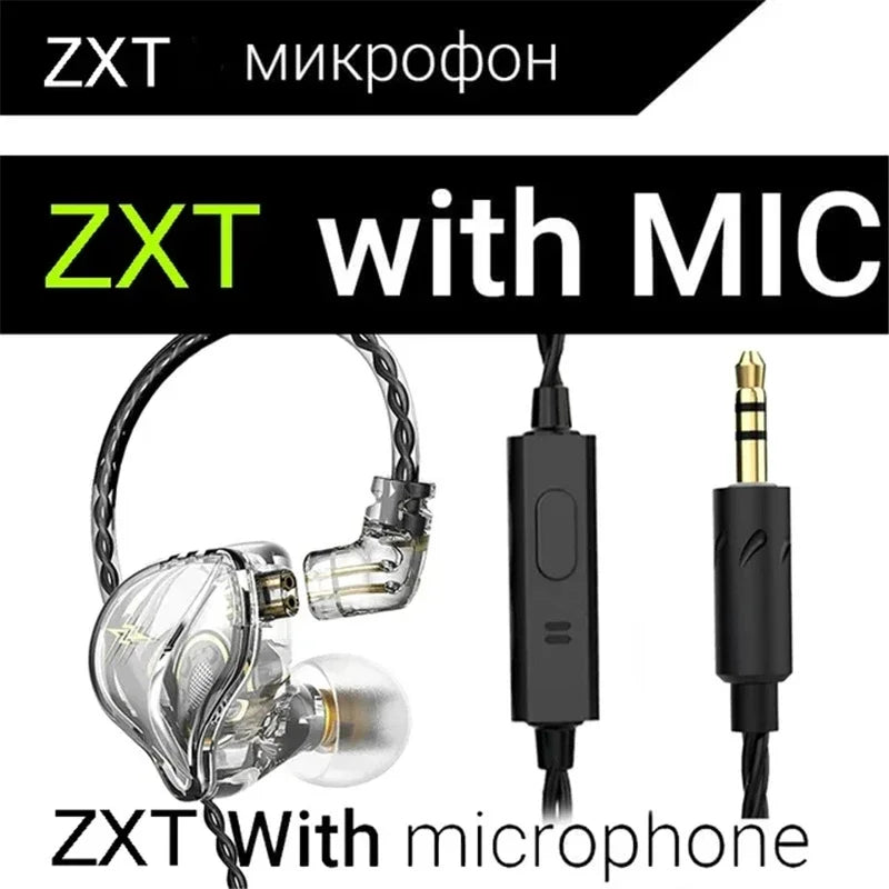 QKZ AK3 FiLe auriculares con cable con micrófono Monitor de música HiFi auriculares bajos auriculares con cancelación de ruido para auriculares deportivos para juegos