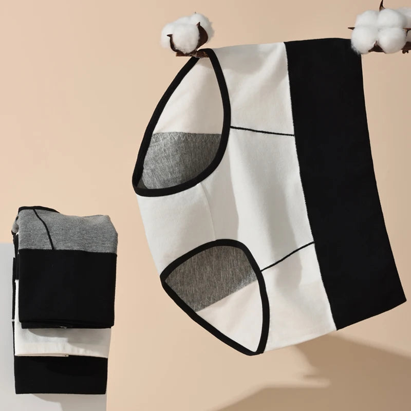 Bragas de cintura alta para mujer, pantalones menstruales a prueba de fugas, ropa interior de período ancho, calzoncillos femeninos de talla grande de algodón fisiológico, 4 Uds.