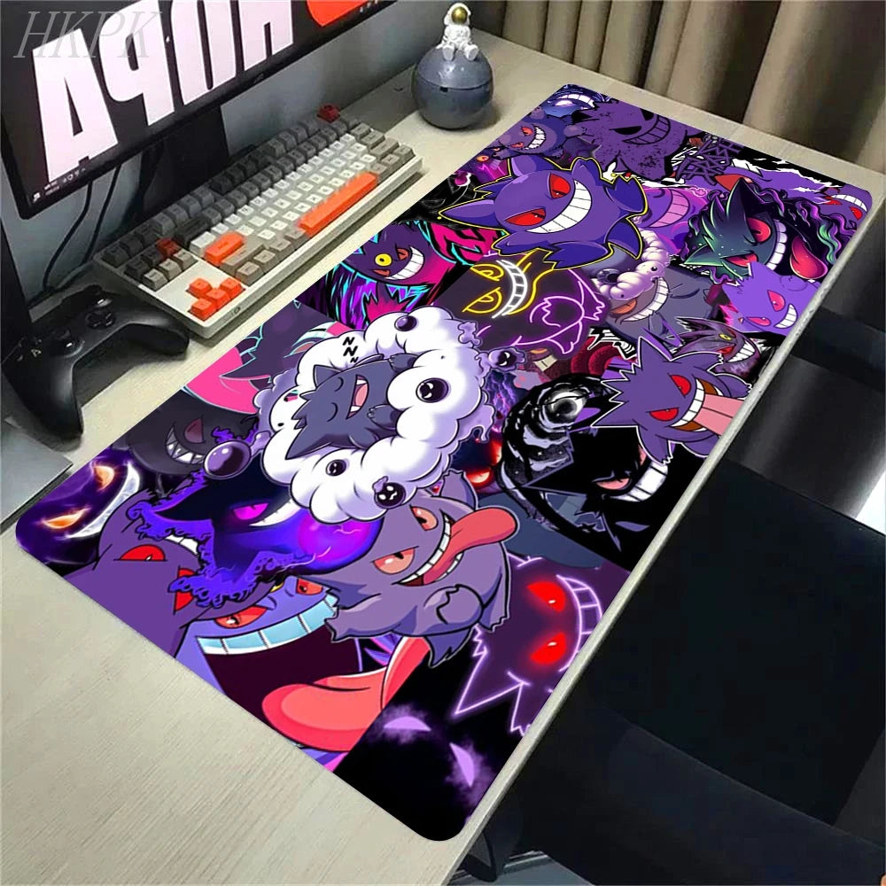 Alfombrilla de ratón P-Pokemon-Gengar Grande, alfombrilla de ratón grande para juegos, LockEdge, alfombrilla gruesa para teclado de ordenador, mesa y escritorio
