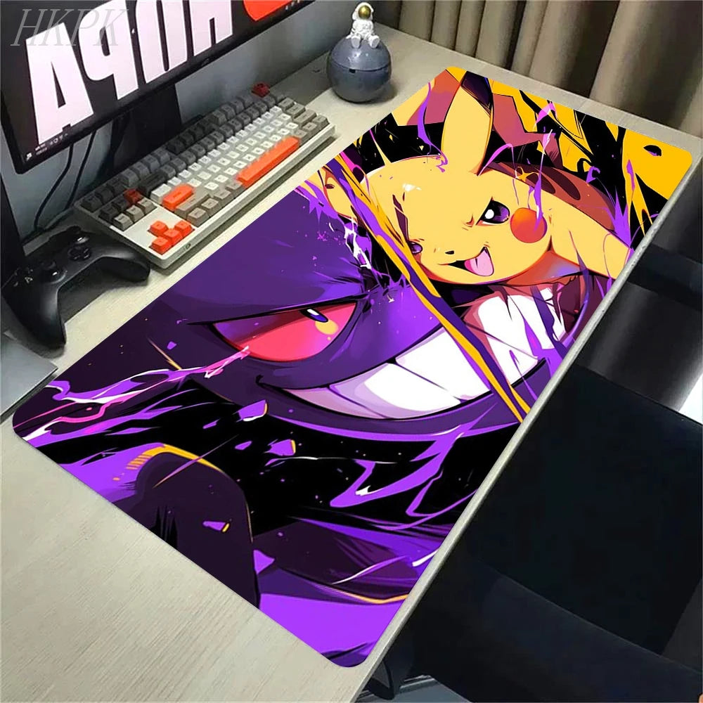 Alfombrilla de ratón P-Pokemon-Gengar Grande, alfombrilla de ratón grande para juegos, LockEdge, alfombrilla gruesa para teclado de ordenador, mesa y escritorio