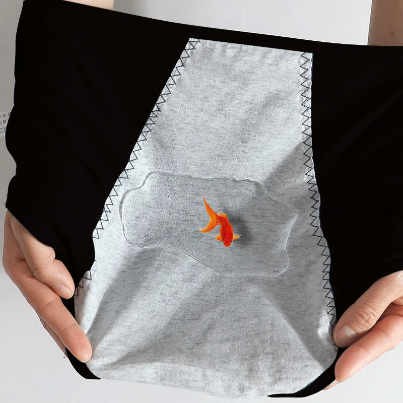 Bragas de cintura alta para mujer, pantalones menstruales a prueba de fugas, ropa interior de período ancho, calzoncillos femeninos de talla grande de algodón fisiológico, 4 Uds.