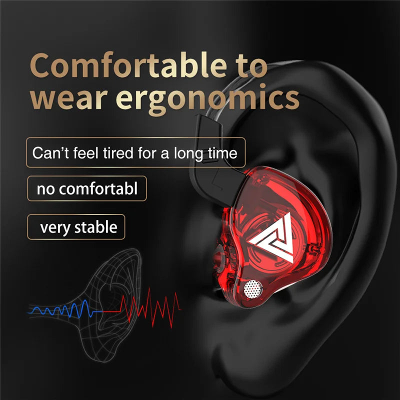 QKZ-auriculares AK6 con cable y controlador de cobre, cascos deportivos de 3,5 MM, estéreo de graves, con micrófono, para música