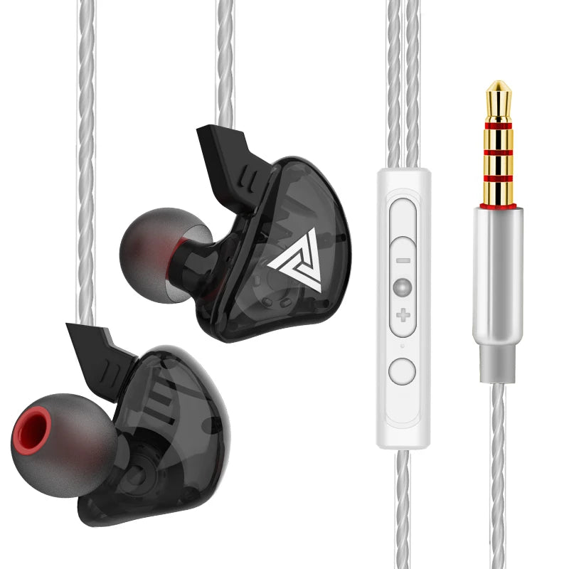 QKZ-auriculares AK6 con cable y controlador de cobre, cascos deportivos de 3,5 MM, estéreo de graves, con micrófono, para música