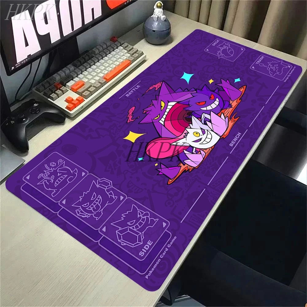 Alfombrilla de ratón P-Pokemon-Gengar Grande, alfombrilla de ratón grande para juegos, LockEdge, alfombrilla gruesa para teclado de ordenador, mesa y escritorio