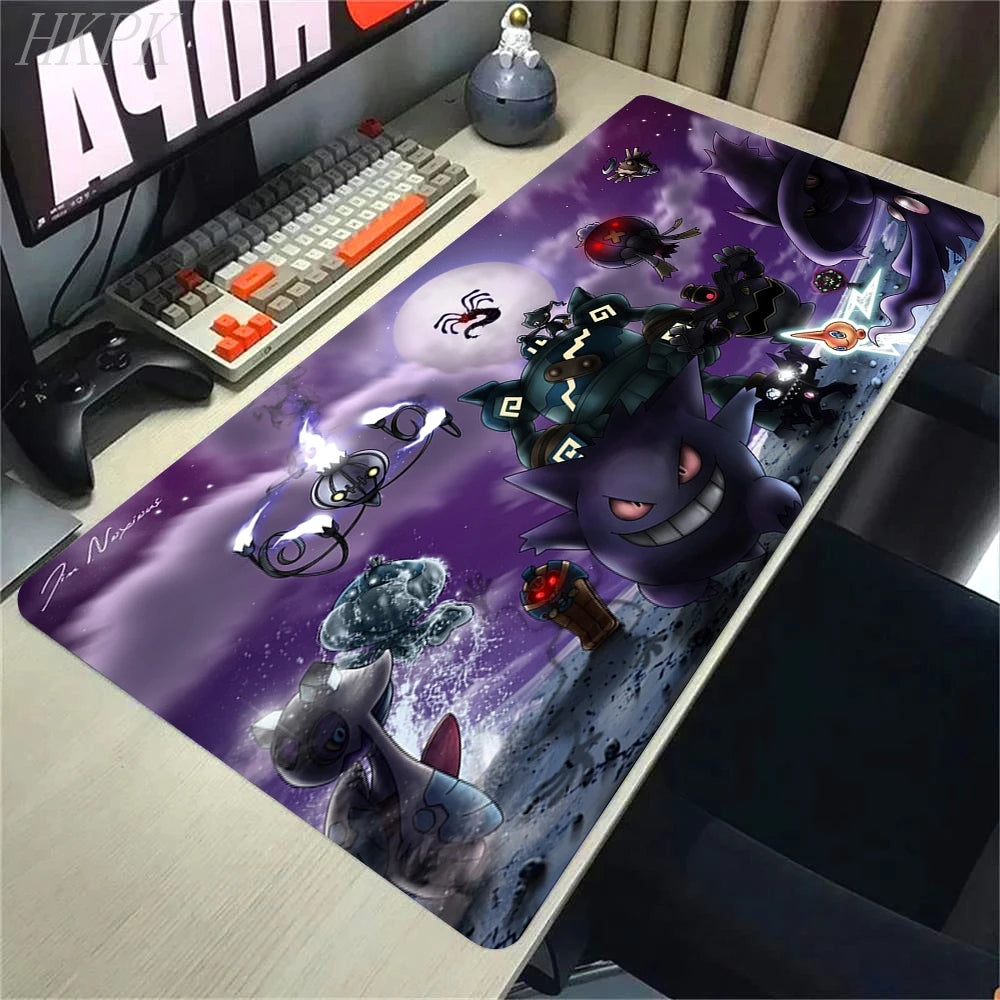 Alfombrilla de ratón P-Pokemon-Gengar Grande, alfombrilla de ratón grande para juegos, LockEdge, alfombrilla gruesa para teclado de ordenador, mesa y escritorio