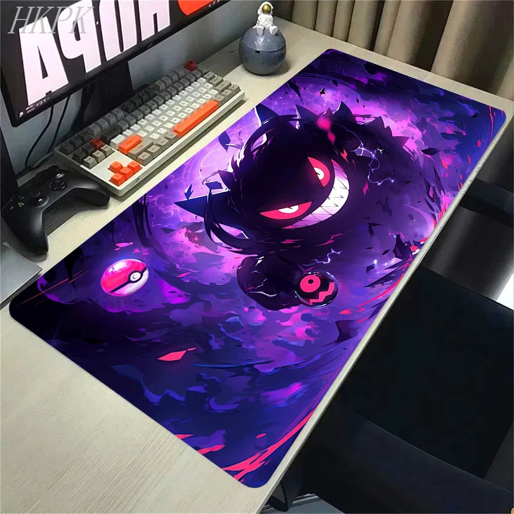 Alfombrilla de ratón P-Pokemon-Gengar Grande, alfombrilla de ratón grande para juegos, LockEdge, alfombrilla gruesa para teclado de ordenador, mesa y escritorio