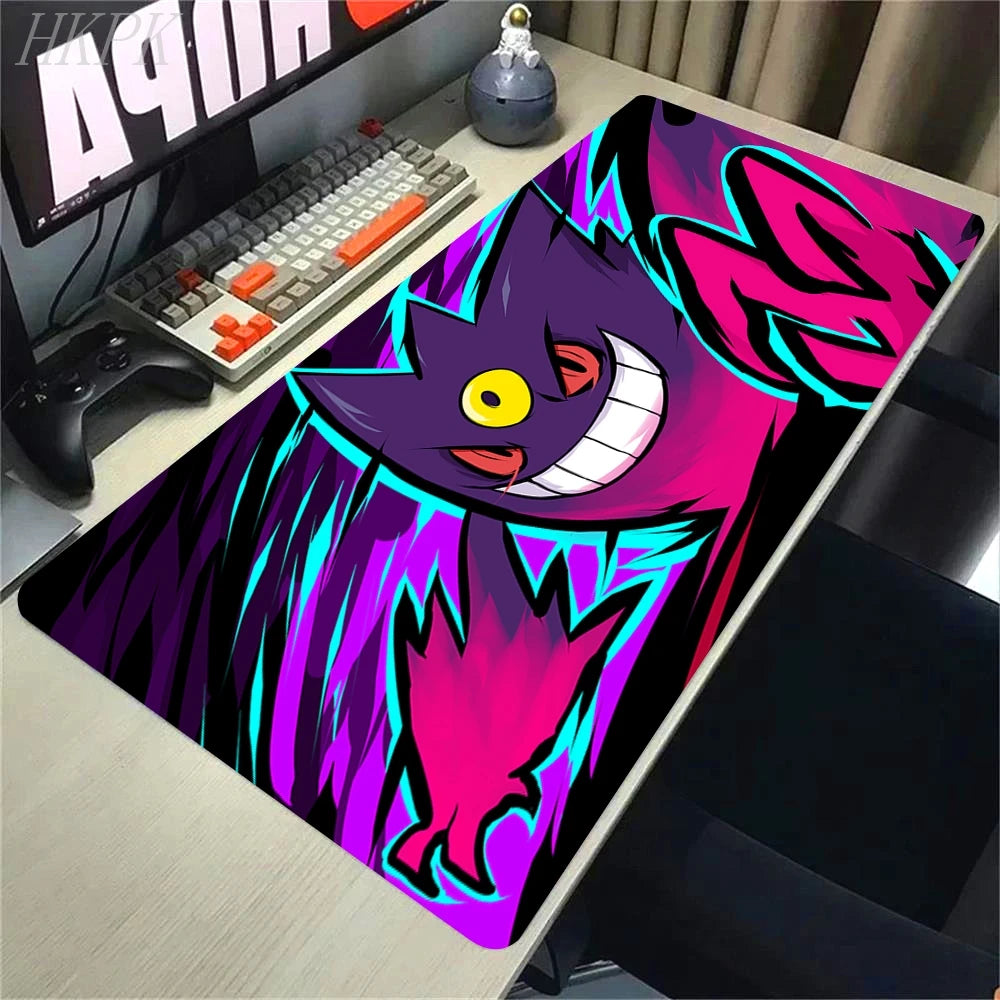 Alfombrilla de ratón P-Pokemon-Gengar Grande, alfombrilla de ratón grande para juegos, LockEdge, alfombrilla gruesa para teclado de ordenador, mesa y escritorio