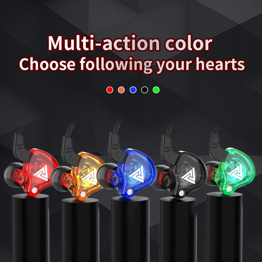 QKZ-auriculares AK6 SK7 con cable, dispositivo de audio con controlador de cobre, HiFi, con micrófono, deportivos, para correr, estéreo de graves, para música