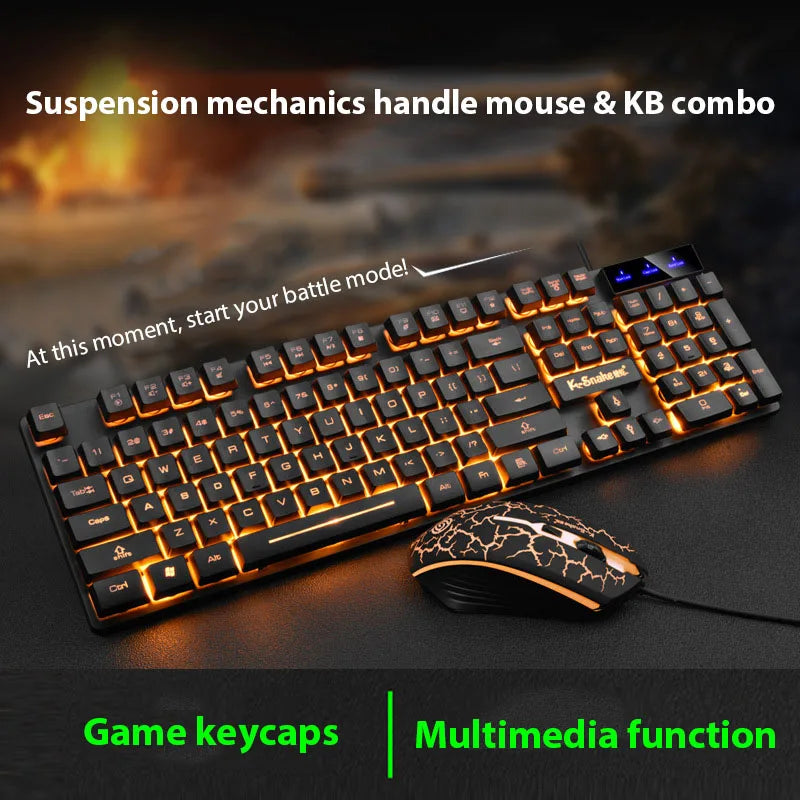 Juego de teclado y ratón KM320, teclado retroiluminado con juego luminoso resistente al agua