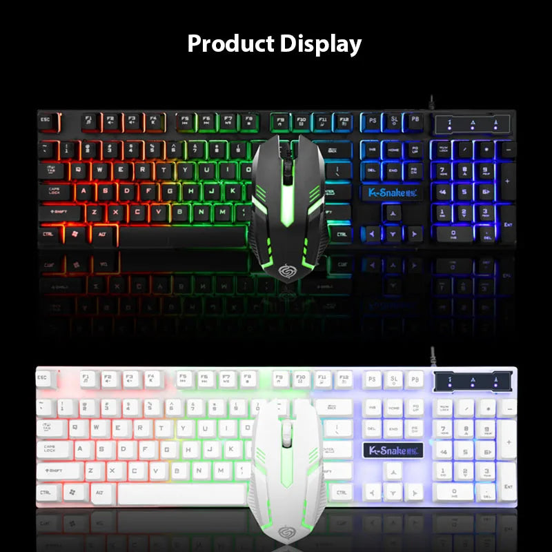 Juego de teclado y ratón KM320, teclado retroiluminado con juego luminoso resistente al agua