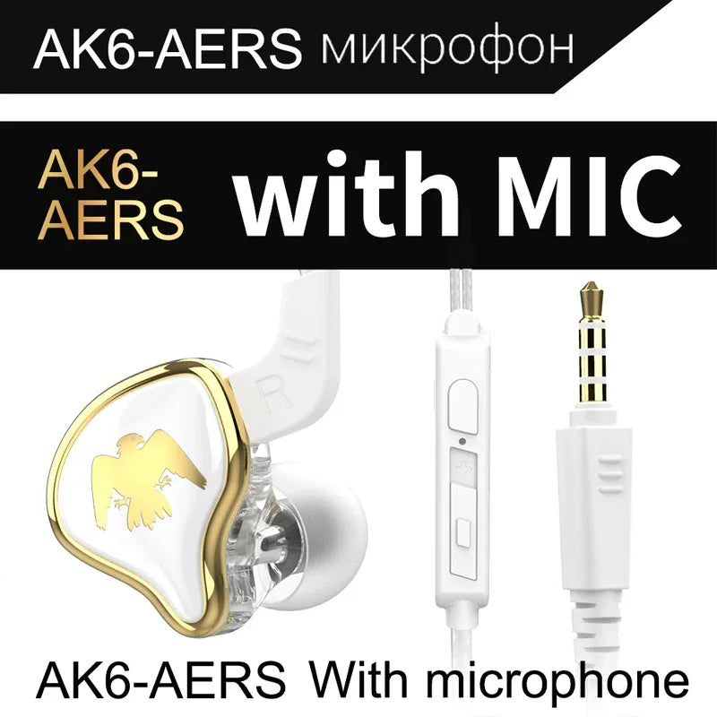 QKZ AK3 FiLe auriculares con cable con micrófono Monitor de música HiFi auriculares bajos auriculares con cancelación de ruido para auriculares deportivos para juegos