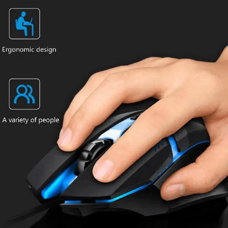 Último ratón para juegos ergonómico de alta calidad, adecuado para computadoras de escritorio y portátiles, ratón retroiluminado USB RGB de 4 botones
