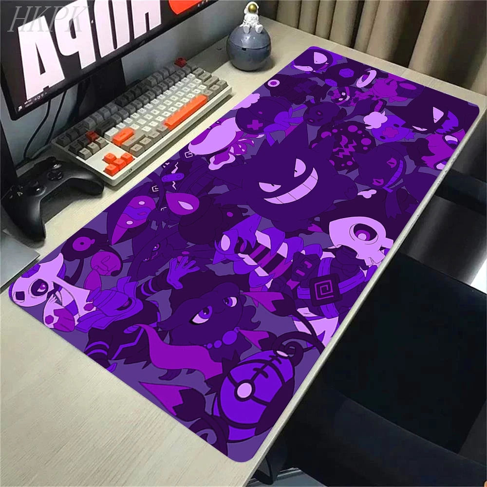 Alfombrilla de ratón P-Pokemon-Gengar Grande, alfombrilla de ratón grande para juegos, LockEdge, alfombrilla gruesa para teclado de ordenador, mesa y escritorio
