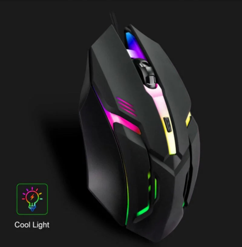 Último ratón para juegos ergonómico de alta calidad, adecuado para computadoras de escritorio y portátiles, ratón retroiluminado USB RGB de 4 botones