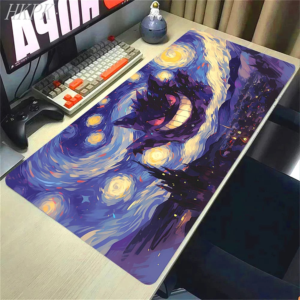 Alfombrilla de ratón P-Pokemon-Gengar Grande, alfombrilla de ratón grande para juegos, LockEdge, alfombrilla gruesa para teclado de ordenador, mesa y escritorio